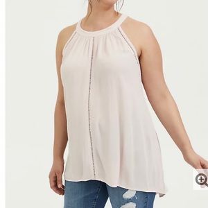 TORRID 3 pink crochet goddess tank top